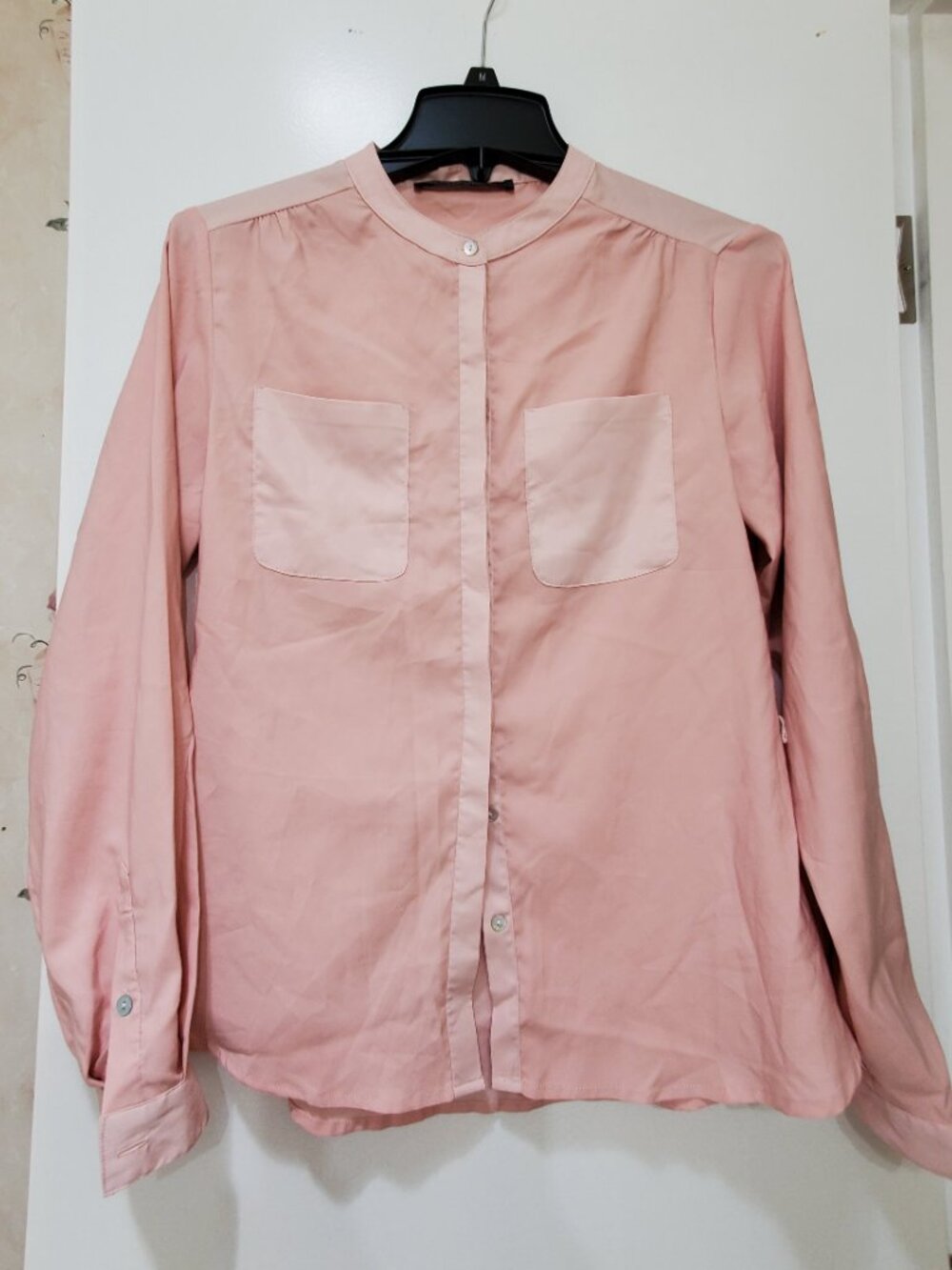 Naked pink silk shirt